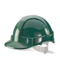 Economy Green Safety Helmet Vented with Adjustable Plastic Harness