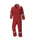 Portwest C814 iona Red Pure Cotton Workwear Coverall with High Vis