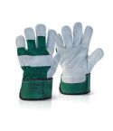 Canadian High Quality Grey Leather Palm with Safety Cuff Rigger Gloves