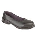 Himalayan 2213 Ladies Black Leather S1P SRC Star Safety Court Shoes