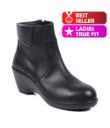 Lavoro Julia Ladies Premium Leather Chelsea Safety Boots with Side Zip