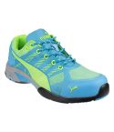 Puma Safety Celerity Knit Blue and Lime Ladies Safety Trainer Shoes