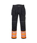 PW3 Workwear PW307 High Vis Class 1 Orange Black Holster Pocket Trousers