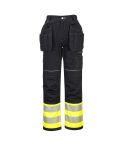 PW3 Workwear PW307 High Vis Class 1 Yellow Black Holster Pocket Trousers