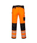 PW3 Workwear PW340 High Vis Orange Black Multipocket Work Trousers