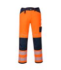 PW3 Workwear PW340 High Vis Orange Navy Multipocket Work Trousers