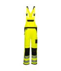 PW3 Workwear High Vis PW344 Yellow and Black Bib and Brace Overall