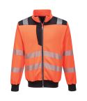 PW3 Workwear High Vis PW370 Orange Black Zipped Sweatshirt Work Jacket