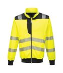 PW3 Workwear High Vis PW370 Yellow Black Zipped Sweatshirt Work Jacket