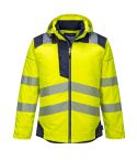 PW3 Workwear High Vis T400 Yellow Navy Insulated Waterproof Work Jacket