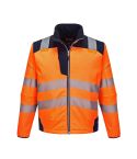 PW3 Workwear High Vis T402 Orange Navy Water Repellent Softshell Jacket