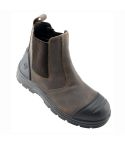 Unbreakable Granite Brown Leather Scuff Cap S3 SRC Safety Dealer Boots