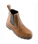 Unbreakable Highland Full Grain Tan Leather Welted Safety Dealer Boots