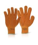 General Purpose Yellow Knitted PVC Criss Cross Grip Handling Work Gloves