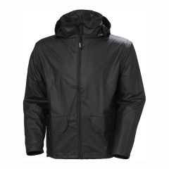 Helly Hansen Voss Waterproof Zip Front Black Hooded Workwear Jacket