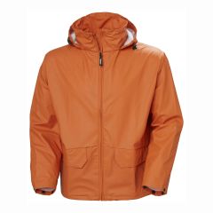 Helly Hansen Voss Waterproof Zip Front Orange Hooded Workwear Jacket