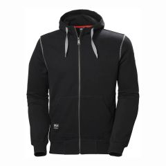 Helly Hansen Oxford Black Cotton Full Zipped Front Workwear Hoodie