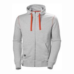 Helly Hansen Oxford Grey Cotton Full Zipped Front Workwear Hoodie