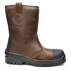 Base Elk B0745 Waxy Brown Leather Metal Free S3 SRC Safety Rigger Boots