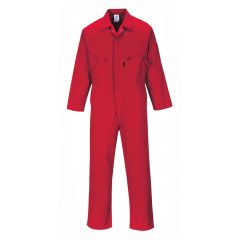 Portwest C813 Red Liverpool Polycotton Zipped Front Workwear Coverall