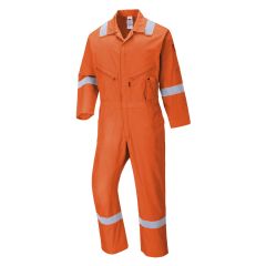 Portwest C814 iona Orange Pure Cotton Workwear Coverall with High Vis