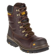 CAT Premier Waterproof Brown Moondance S3 Leather Side Zip Safety Boots