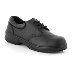 Charnwood Ladies Lightweight 3 Eyelet Black Leather S1P Safety Shoes