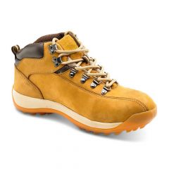Honey Nubuck Leather Steel Toe and Midsole Mens Safety Hiker Boots