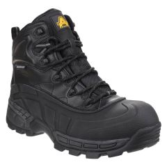 Amblers Orca Hybrid Black Leather Mens Waterproof Safety Hiker Boots