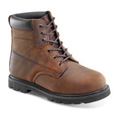 Mens Traditional Goodyear Welted Brown Leather SBP Safety Work Boots