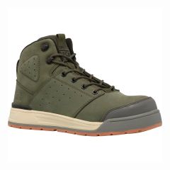 Hard Yakka 3056 Lace and Side Zip S1P SRC Olive Leather Safety Boots