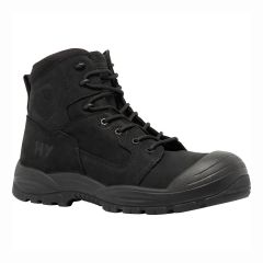 Hard Yakka Legend Lace and Side Zip Wide Fit Black Leather Safety Boots