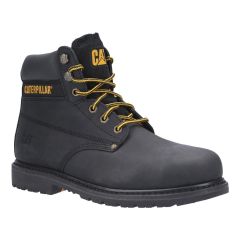 Caterpillar Powerplant Black leather Welted Mens Safety Work Boots