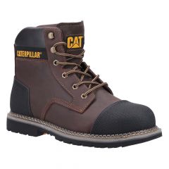 Caterpillar Powerplant S3 Crazy Brown Leather Scuff Mens Safety Boots
