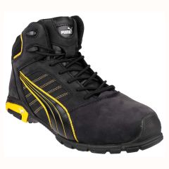 Puma Safety Amsterdam Mid Black Leather S3 SRC Mens Safety Work Boots