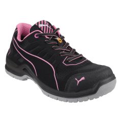 Puma Safety Fuse Technic Black and Pink Womens Safety Work Trainers
