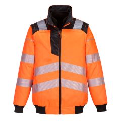 PW3 Workwear High Vis PW302 Orange and Black 3 in 1 Pilot Work Jacket