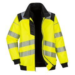 PW3 Workwear High Vis PW302 Yellow and Black 3 in 1 Pilot Work Jacket