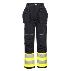 PW3 Workwear PW307 High Vis Class 1 Yellow Black Holster Pocket Trousers