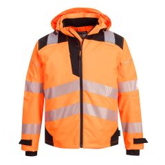 PW3 Workwear High Vis PW360 Orange Black Waterproof Extreme Work Jacket