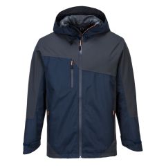 WX3 Workwear S602 Navy Grey Waterproof Hooded Shell Work Jacket