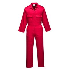 Portwest S999 Red Concealed Stud Front Polycotton Workwear Coverall