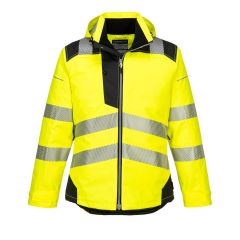 PW3 Workwear High Vis T400 Yellow Black Insulated Waterproof Work Jacket