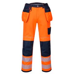PW3 Workwear High Vis T501 Orange Navy Holster Pocket Kneepad Trousers