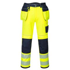 PW3 Workwear High Vis T501 Yellow Navy Holster Pocket Kneepad Trousers