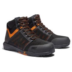 Timberland Pro Radius Mid Black Orange Textile S1P SRC Mens Safety Boots