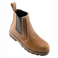 Unbreakable Highland Full Grain Tan Leather Welted Safety Dealer Boots